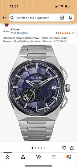 Citizen Eco-Drive Satellite Wave - World Time GPS Super Titanium Blue Dial Bracelet Watch 45.4mm - C