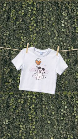 Mickey Mouse Halloween Ghost Crop T-Shirt