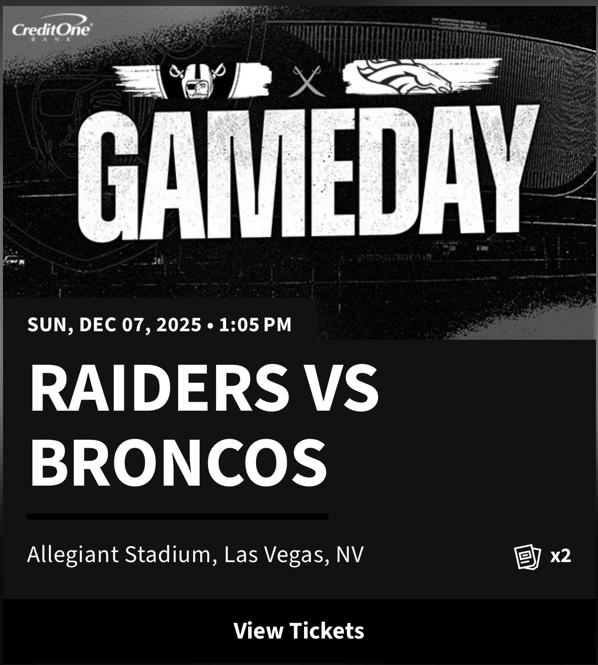 BRONCOS VS RAIDERS
