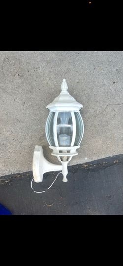 White Outdoor Wall Lantern Light Fixture