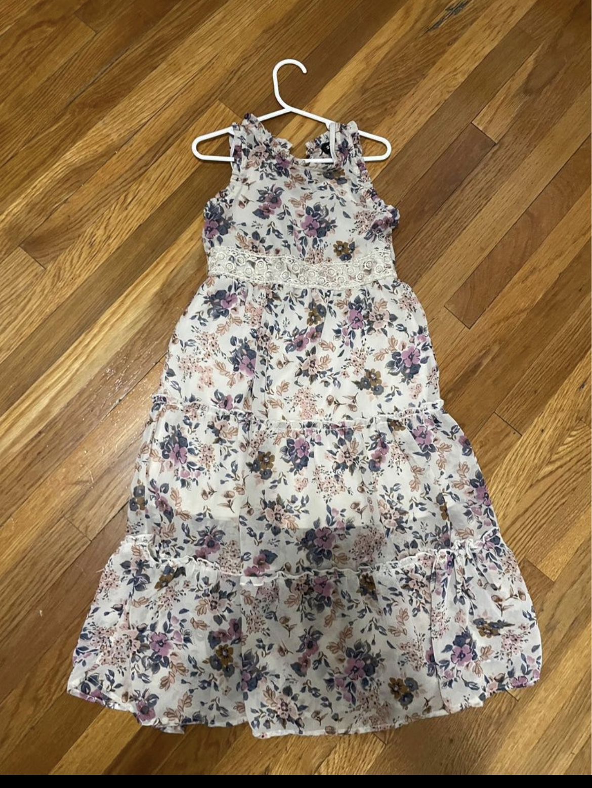 Girls Summer Spring Flower Maxi Dress 