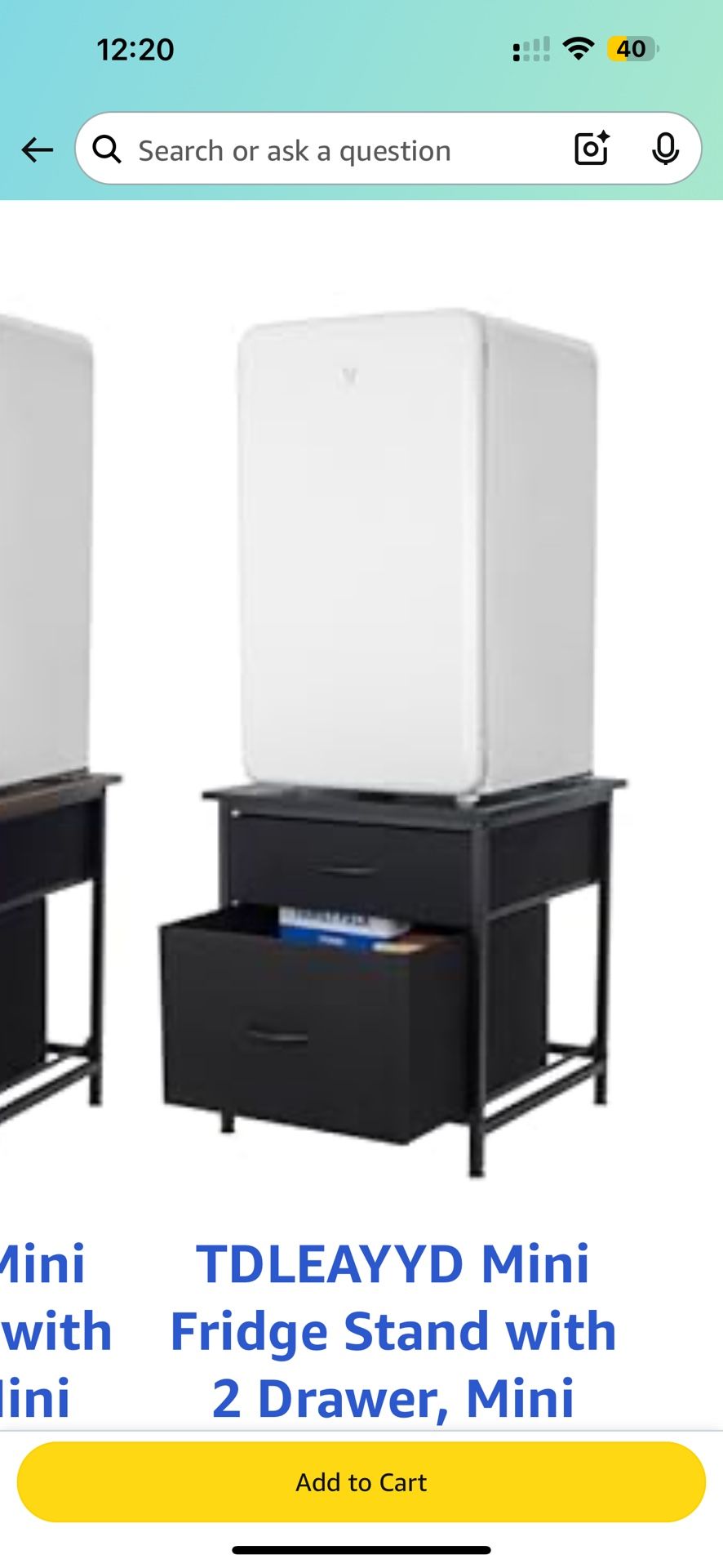 Brand New Black Mini Fridge Stand With Drawers