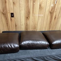 New 3 pcs Leather Deep Seat Cushions