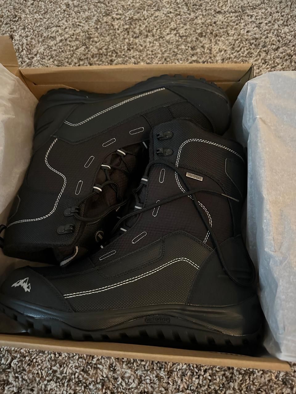 Men's Snow Boots Plus Fleece Warm Non-Slip Waterproof Outdoor Winter Ski Insulated boots - Size 8