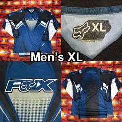 Fox Racing Blue Long Sleeve Jersey Mens Size XL Motocross MX Dirt Bike MTB