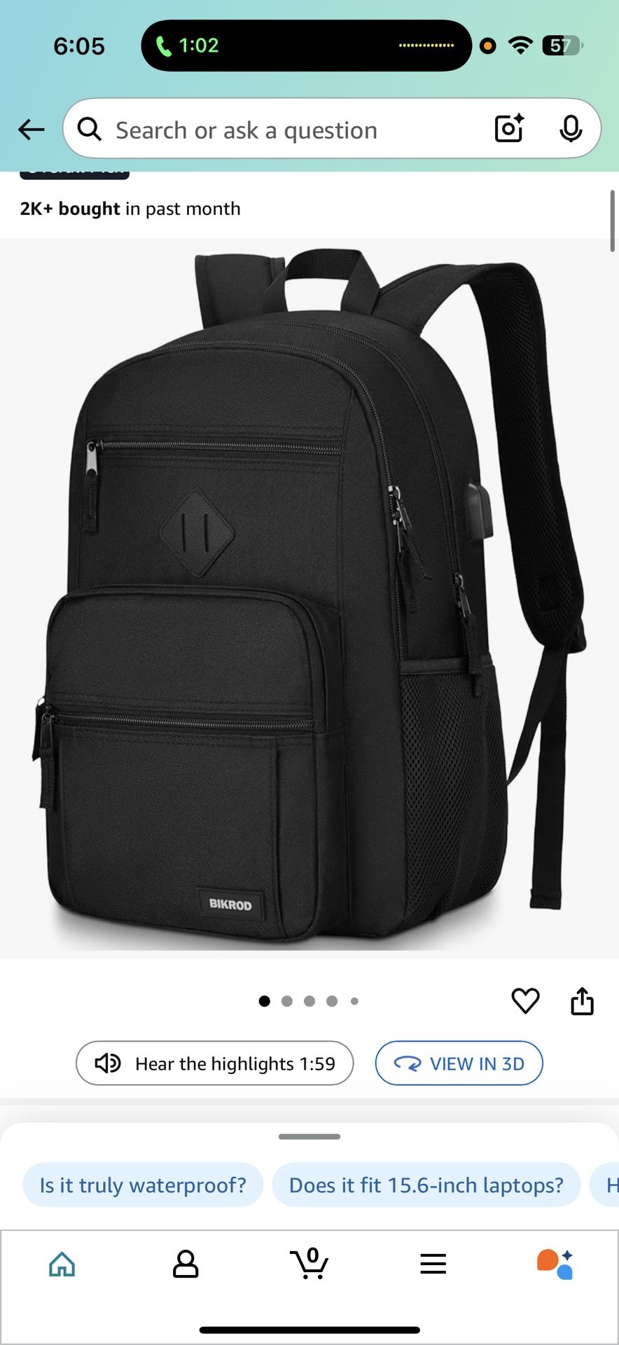 Black Backpack For Men And Women