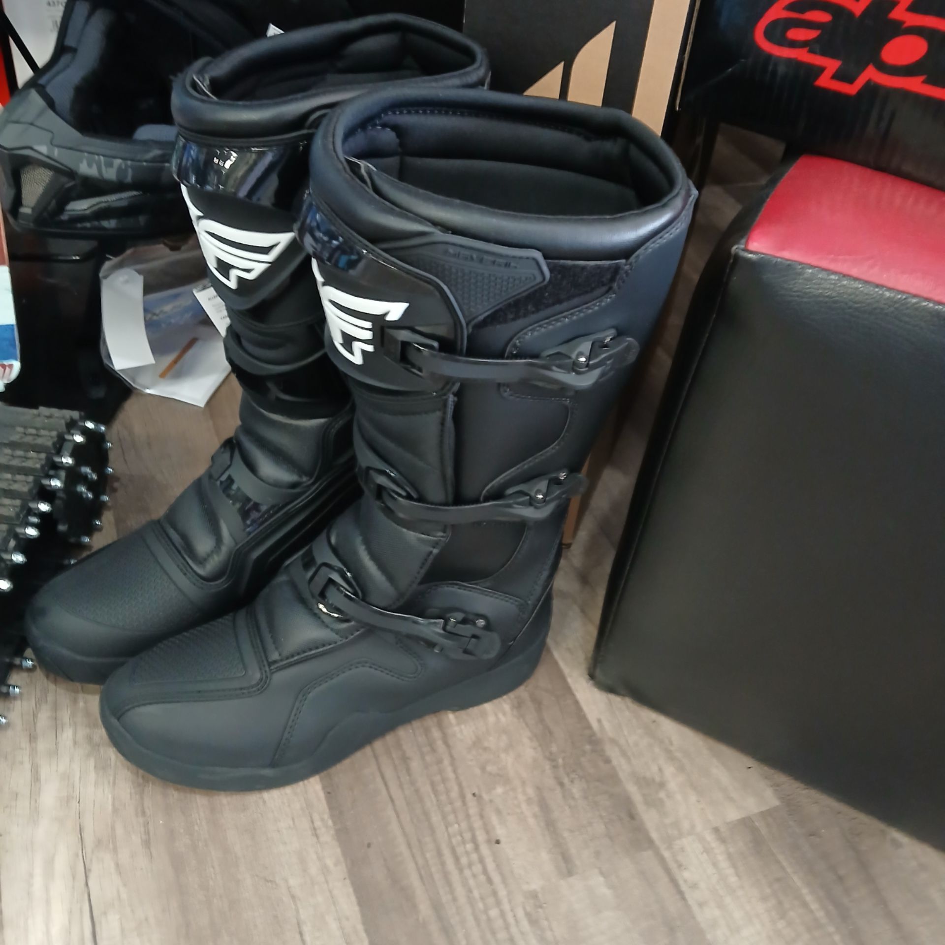 Fly racing off-road boots brand and available in different sizes