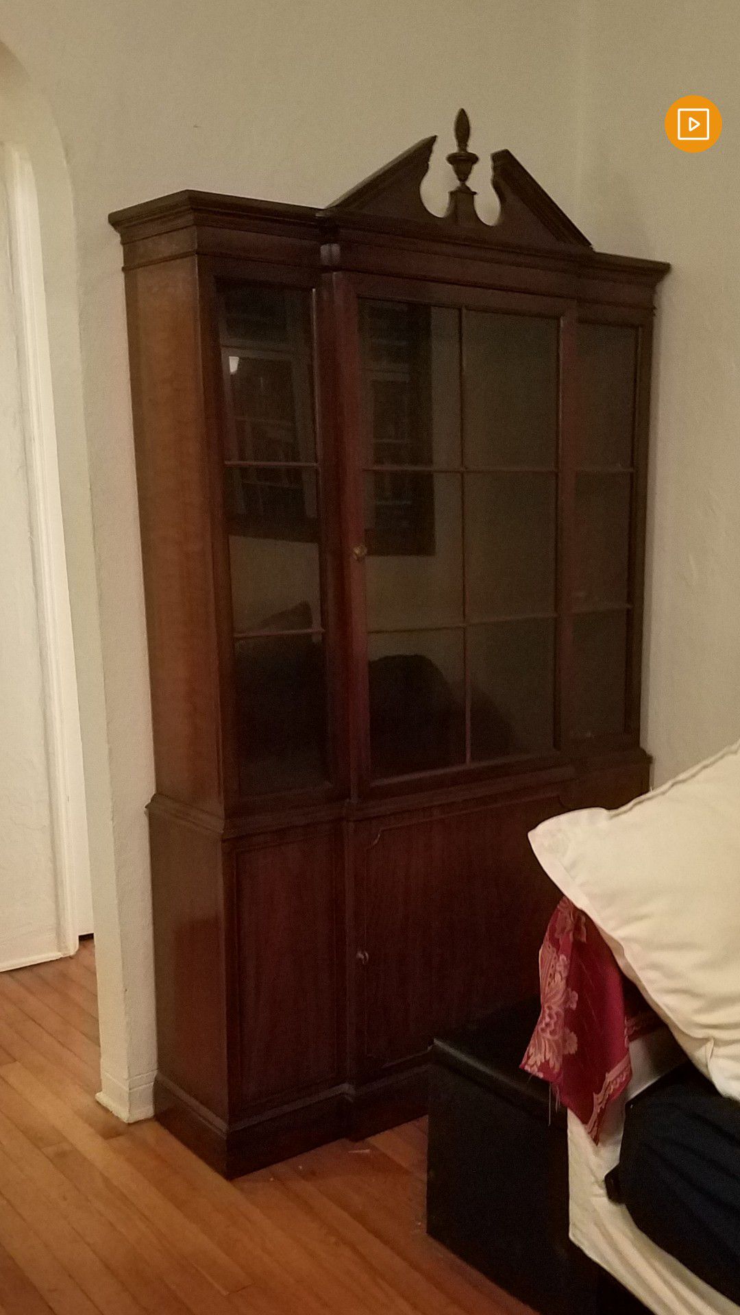 Wood antique china cabinet