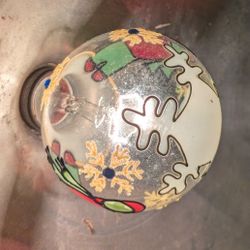 Light Bulb Sunbeam Hand Painted 25W Colorful Snow Scene 2003