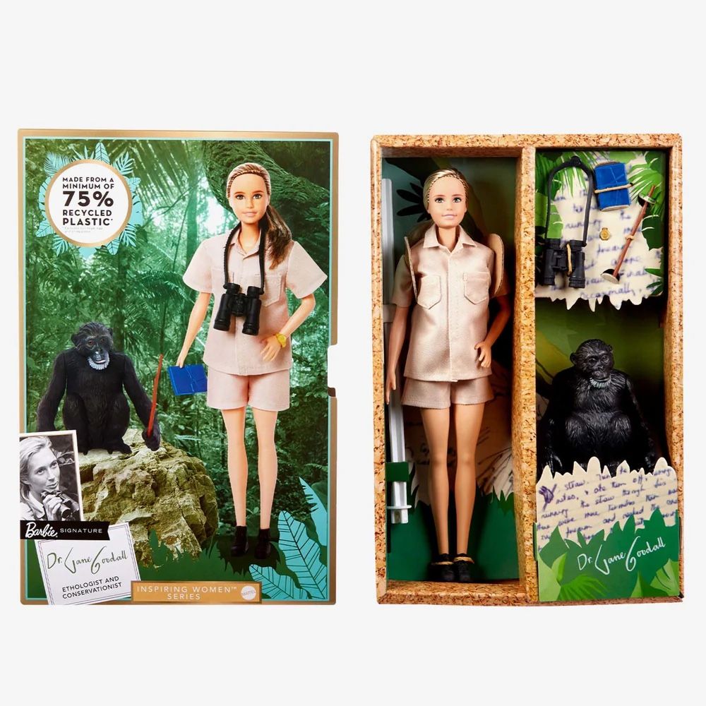 Dr. Jane Goodall Barbie Inspiring Women Doll - NEW IN BOX/SHIPPER