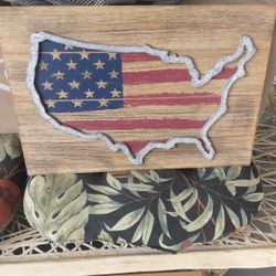 Us Flag Wall Art 19x13