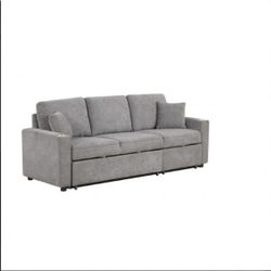 Brand New Gray Or Biege Linen Sectional Sofa Sleeper (Sectional82.5"W X 33"D X 32.5"H (SEAT HT: 18", EXTENDED SEAT DP: 60"))