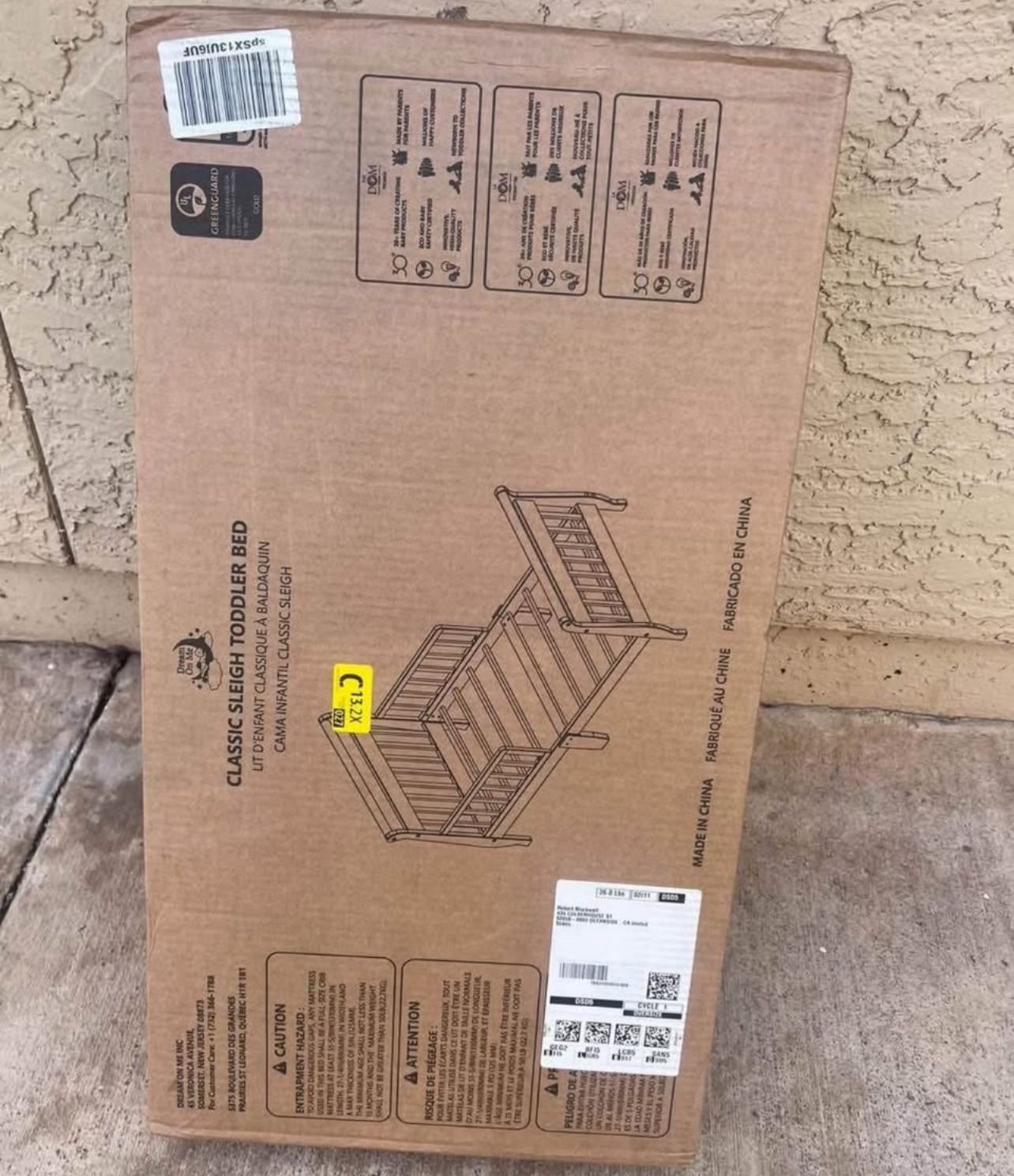 New Dream On Me Sleigh Toddler Bed Frame (no Mattress)