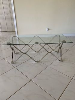 Glass coffee table living room table