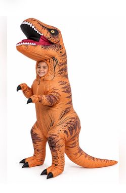New Rubies Jurassic World Orange Inflatable T-Rex Kids Halloween Costume