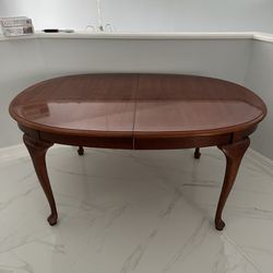 Cherry Wood Dining Table 62” X 42”