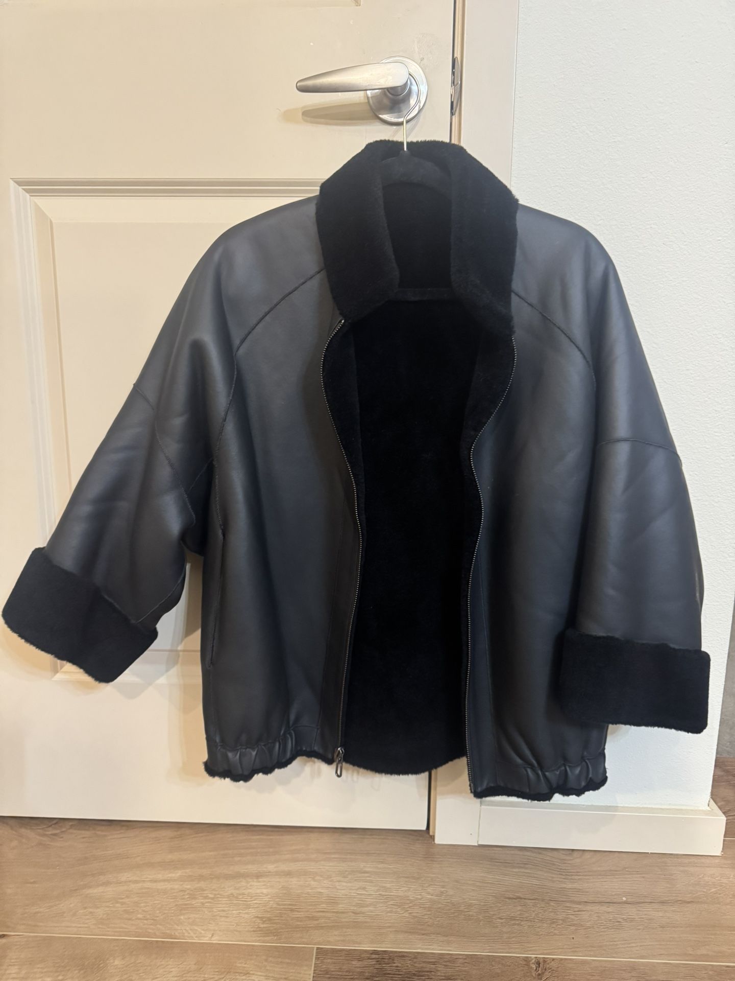 Faux Leather Jacket- Women, Size Medium To large