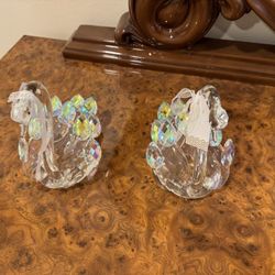 Decorative Crystal Swan Figurines 
