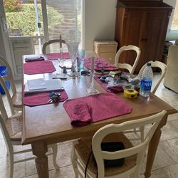 Dining Table, Six Chairs, Two Extra Leaves