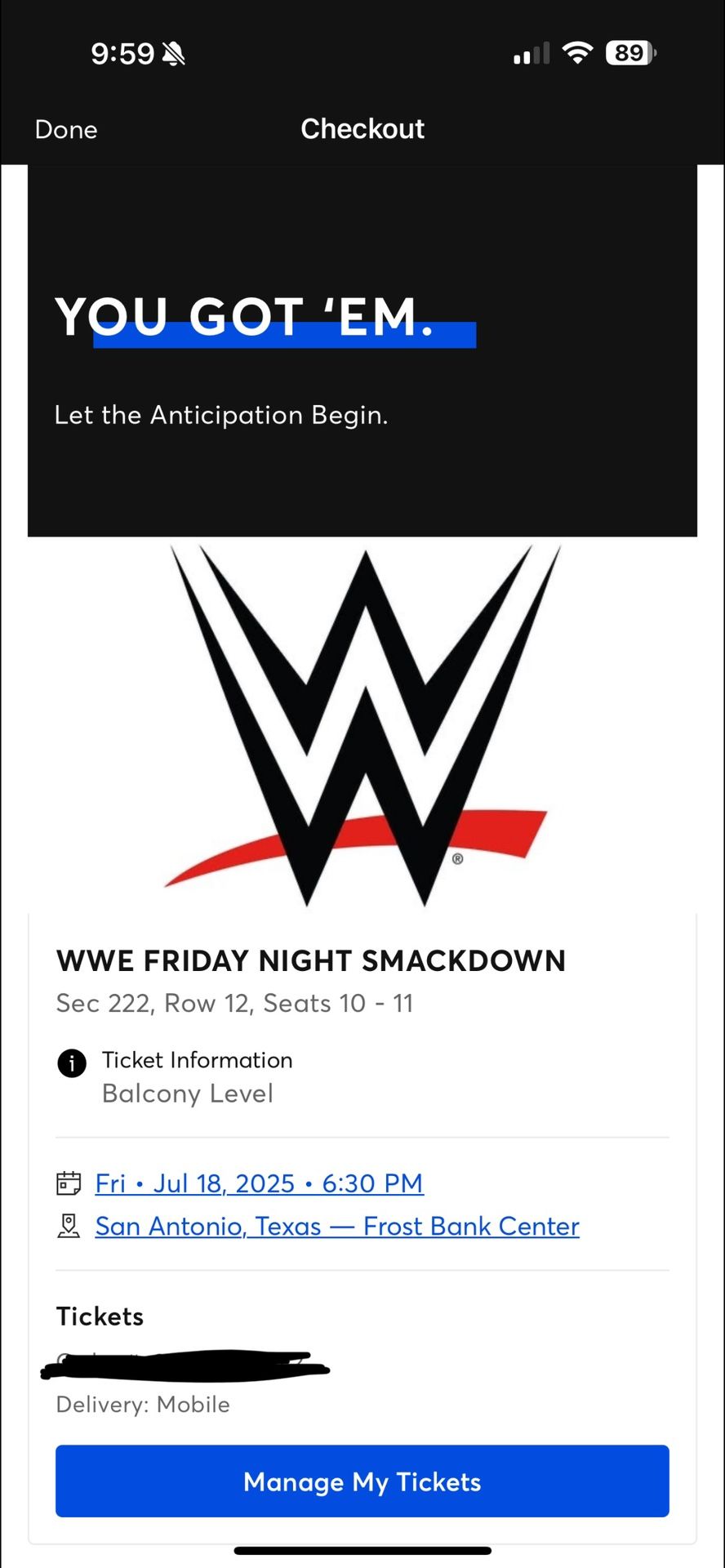 Wwe Friday Night Smackdown Tickets