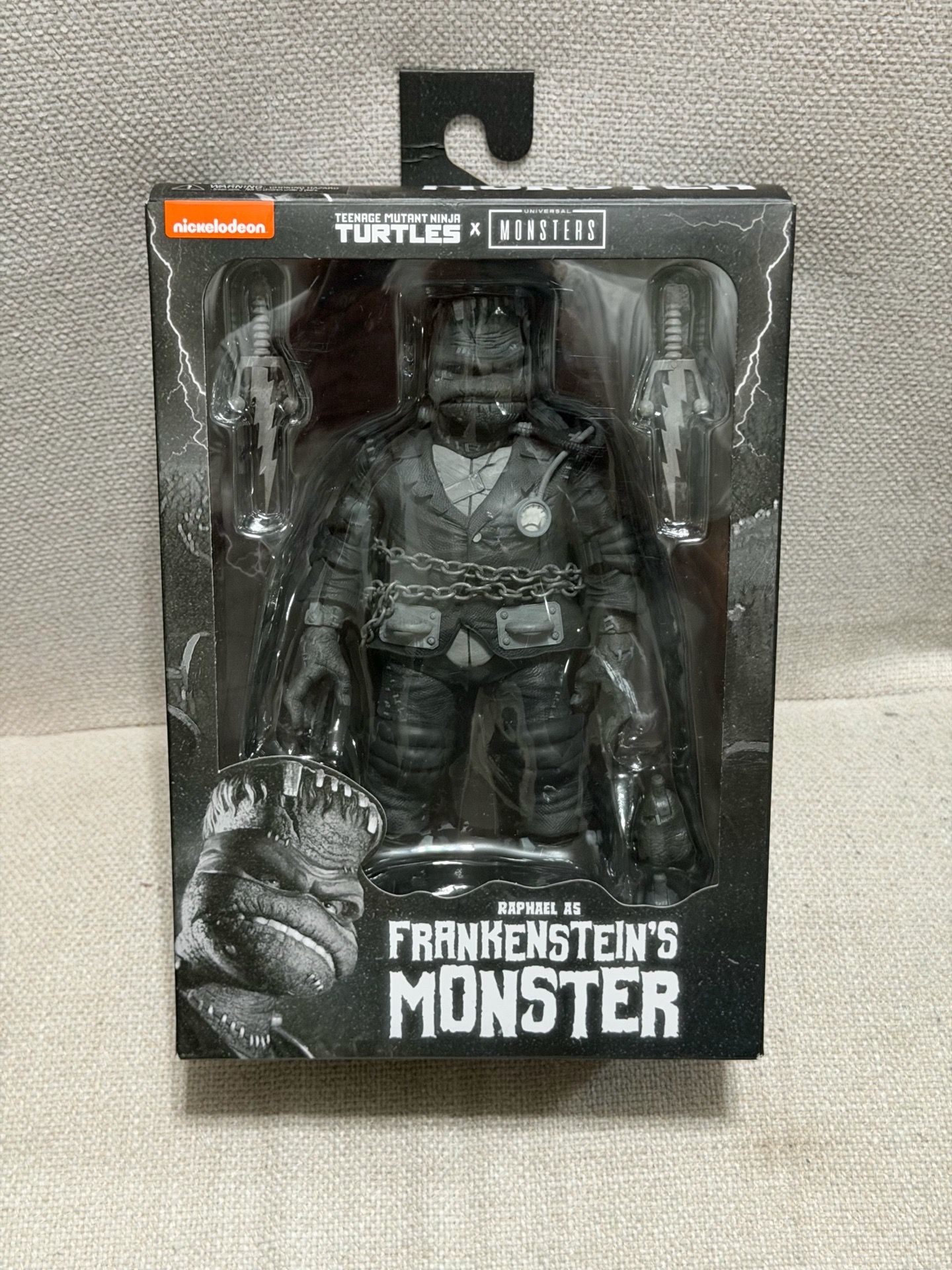Tmnt neca turtles Raphael Frankenstein black white