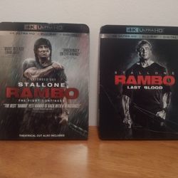 Rambo Movies 4K Blu Ray w/ Slipcovers 