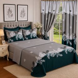 Floral Bedsheet Set with Pillowcases8 pieces