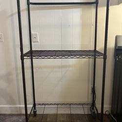 Heavy Duty 2-Level Certified Steel Brown Shelves with Wheels (Brakes)
