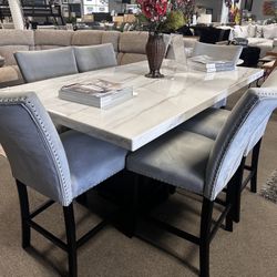 Elegant Marble Dining Set! $1699 🤍📦✨