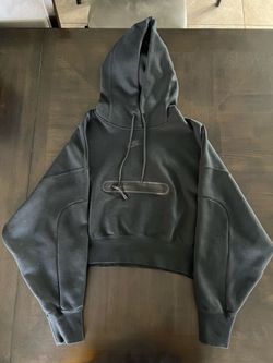 Nike Sportswear Black Oversized Fleece Pullover Hoodie Logo Pockets S