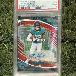 2025 Rookie Travis Hunter Autograph Red Squares /150