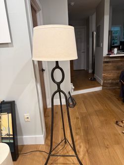 Unique wrought-iron tripod floor lamp