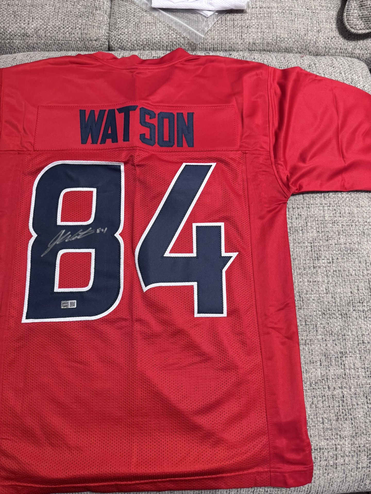 Justin Watson Signed Autograph Custom Jersey - Metabilia Coa - Houston Texans