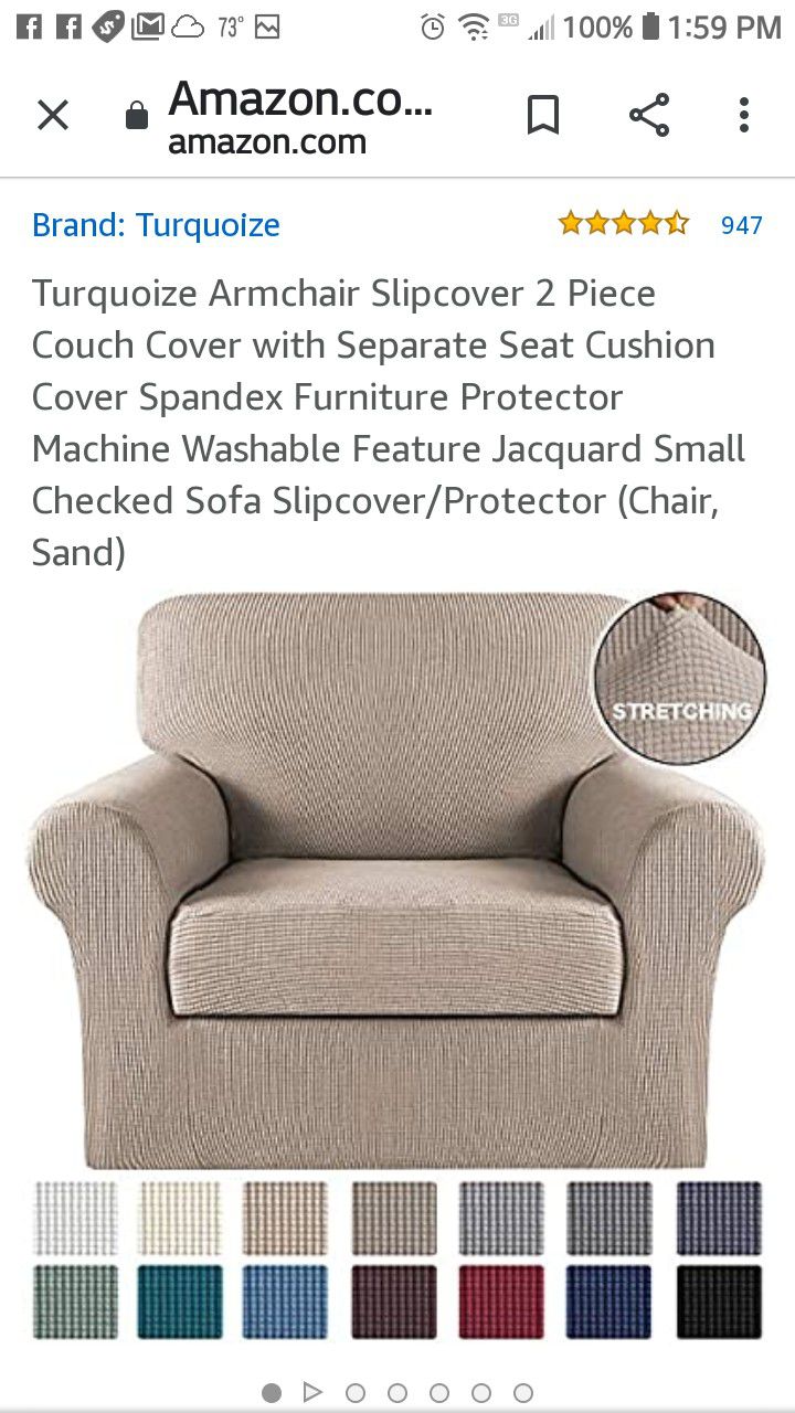 NEW 2 PIECE CHAIR COVER STRETCHY