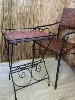 Iron Wicker Folding Table