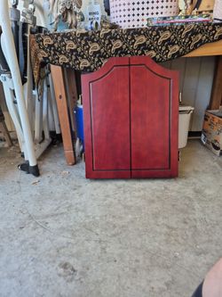 Cherry Wood Dartboard Cabinet