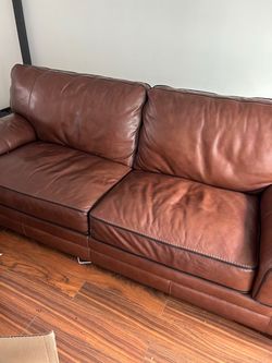 91” Leather Couch