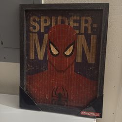 Spider man wooden poster