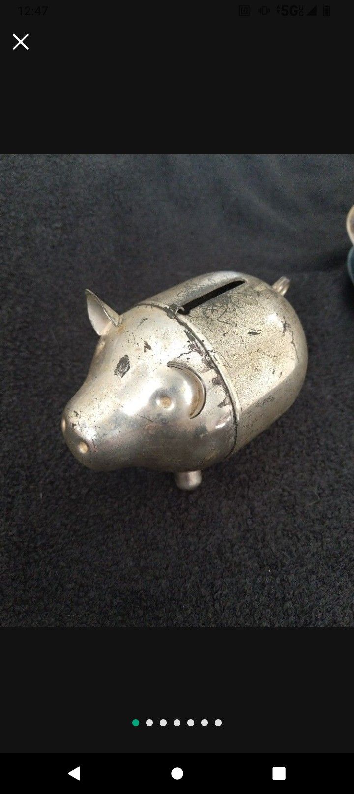 1960's Vintage Piggy Coin Bank From Napier Pat.pend. - Silver plated.