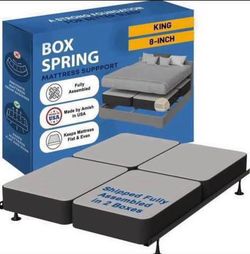 Size: King146M  FULLY ASSEMBLED & COMPACT This king bed box spring is fully assembled and 4-pieces to make it easier to move and reduce the chance of 