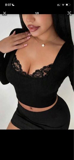 Women’s lace cropped top plus size size 1x