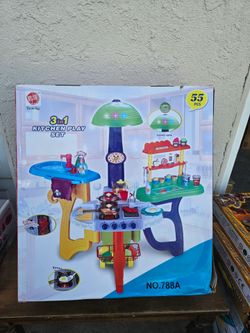 New 3 in 1 toy kitchen play set with sounds