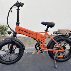 Kickwey 20 Inch Fat Tire Foldable Electric Bicycle 35 MPH 750w Motor