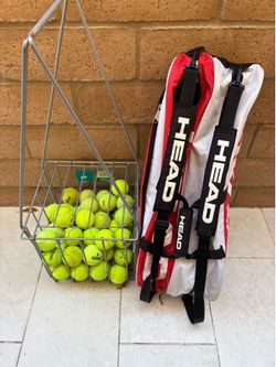 Tennis Bag / ball hopper W/ 60 used balls