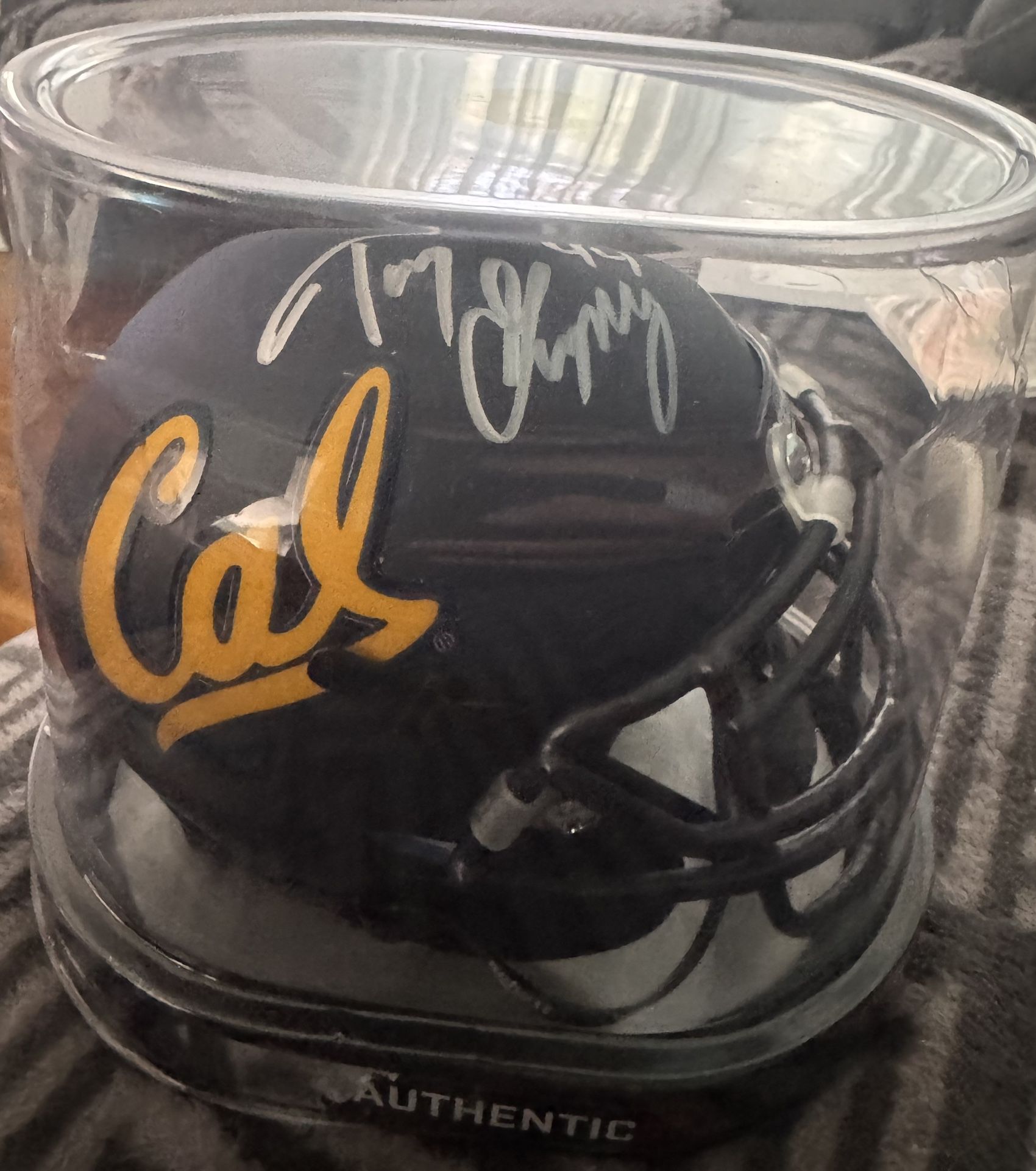 Tony Gonzalez Autographed Slate Cal Berkeley Golden Bears Mini Helmet JSA