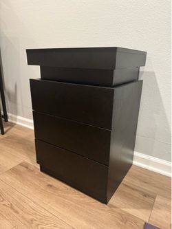Modern LED Nightstand with Charging Station & Storage