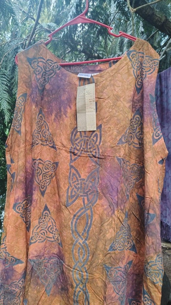 Beautiful Hand Dyed Tank Dress New W/ Tags Celtic Design - coffeafoods.com