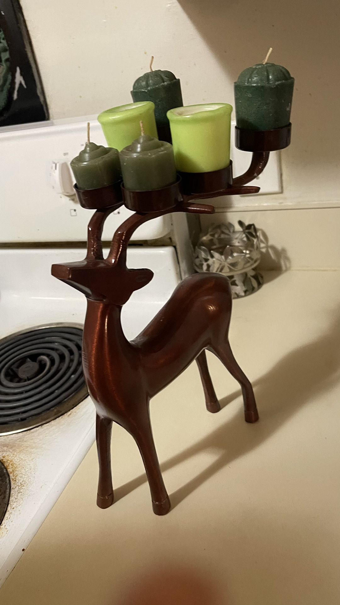 bronze deer candle holder