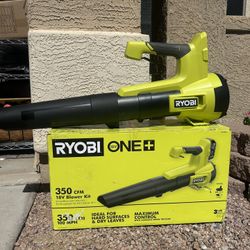 RYOBI ONE+ 18V 100 MPH 350 CFM Cordless Battery Variable-Speed Jet Fan Leaf Blower (Tool Only) 