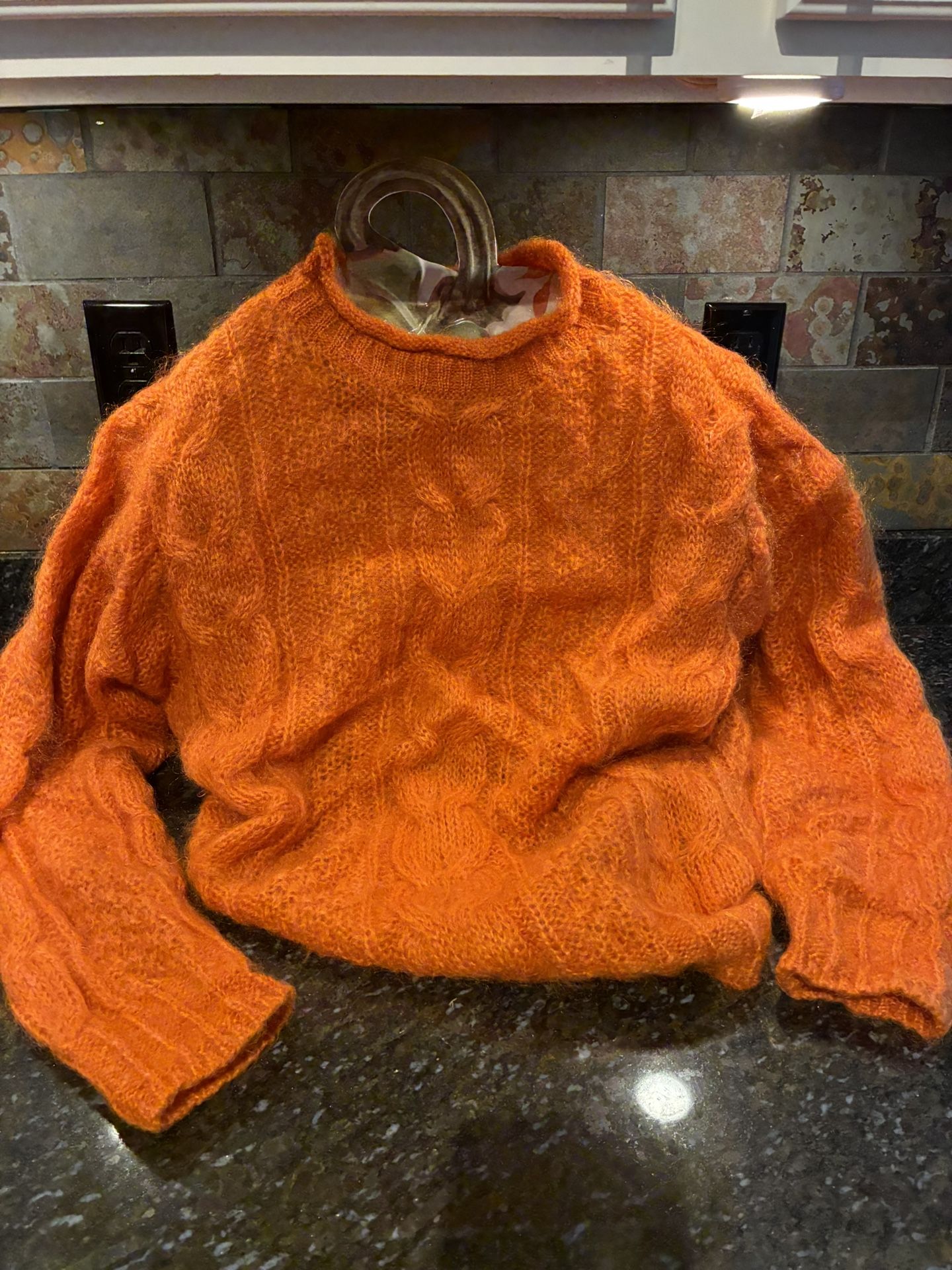 United Colors Of Benneton Orange Mohair Sweater